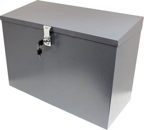 lockable metal box large|lockable metal storage chest.